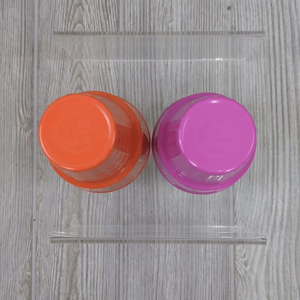 Vintage Lot of 2 Libbey Ice Cream Cone Glasses Purple Orange Melamine